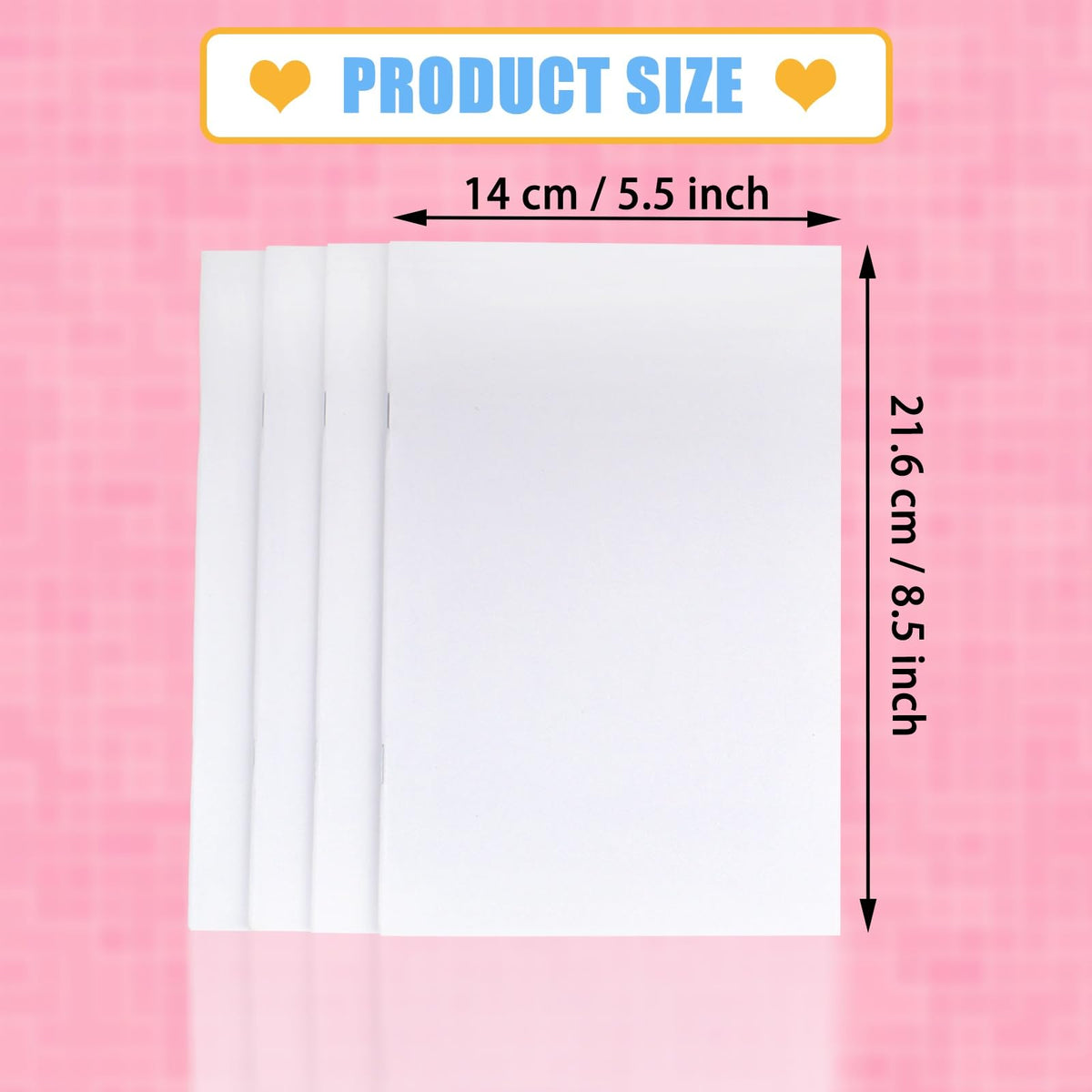 Mevlshcey 10 Pcs White Blank Notebook for Kids - 5.5 x 8.5 Inches - Unlined Journal & Sketchbook for Writing, Drawing, Storytelling, 24 Pages, Perfect for School, Home, Art Projects, and Gifts