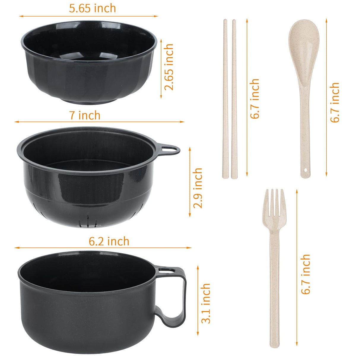 Large Ramen Bowl, Ramen Noodle Bowls Microwavable, Ramen Cooker with strainer, Microwave Pasta Cooker, Ramen Bowl Microwave Gift for College Boys Girls Male Female Dorm Room Essentials Instant Lunch