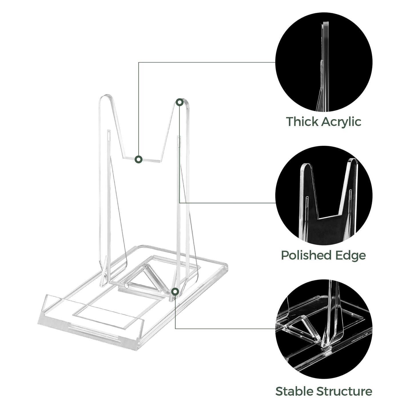 14 Pack Acrylic Book Display Stand - Adjustable Clear Easel Holder Display Collector Stand for Comic Books, CD DVD, Plates, Magazines, Postcard, Artworks, Collectibles & Home Office Decor