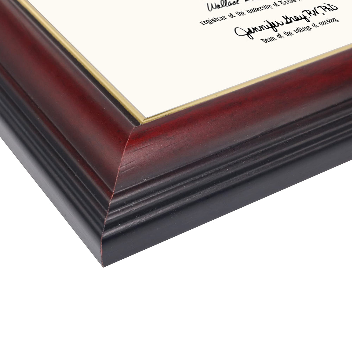 GraduationMall 8.5x11 Certificate Diploma Frame,Solid Wood & UV Protection Acrylic,Cherry Finish with Gold Trim