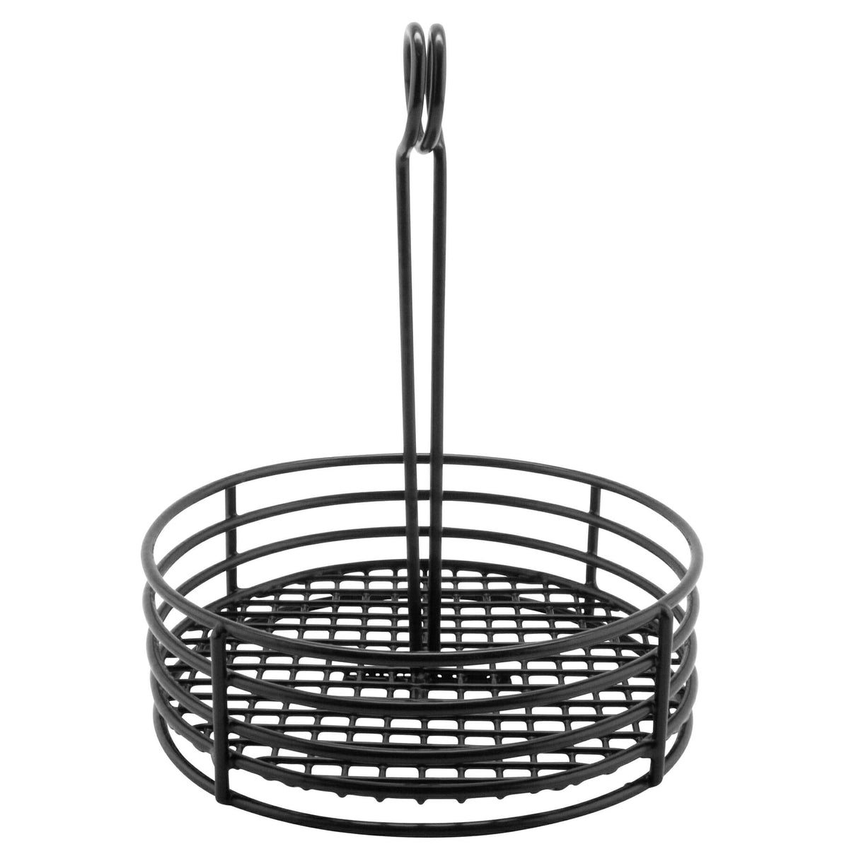 G.E.T. 4-31860 Black Round Stainless Steel Condiment Caddy Iron Teflon Coated Table Caddies Collection