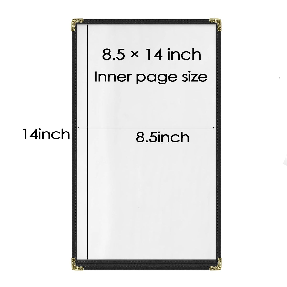Menu Covers 25 Pack 8.5 x 14 inch - Black Vinyl Menu Holders with Clear Sleeves | 2-View Waterproof Restaurant Menu Protectors | Top-Loading for Cafes, Diners & Catering