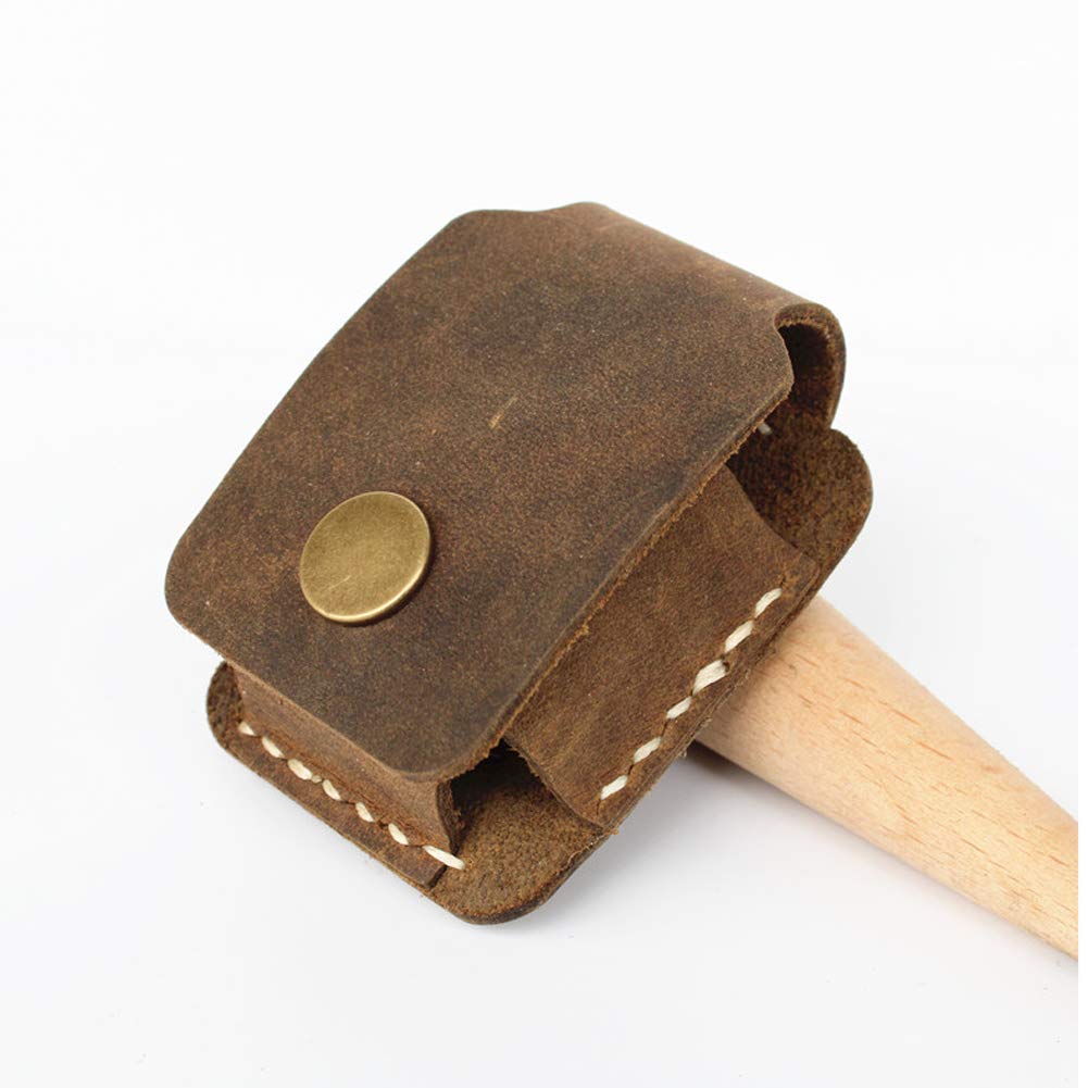 Handmade Genuine Leather Lighter Pouch Case Holder with Pocket Belt Loop