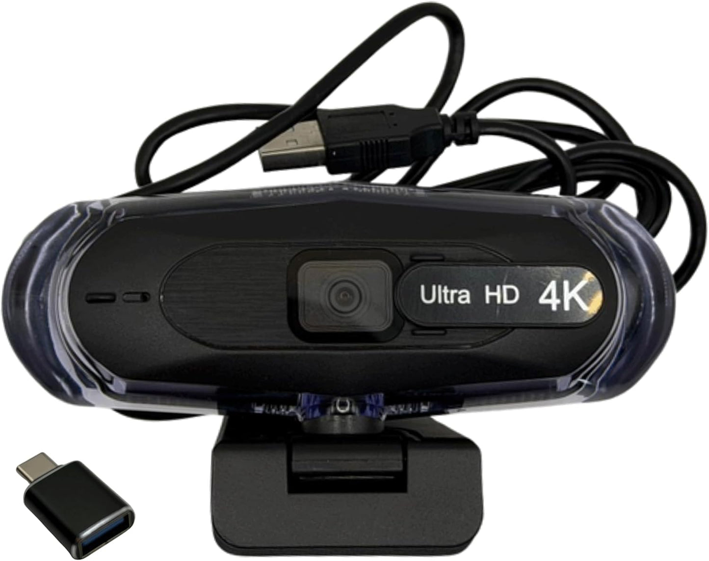 WEBDARAZ 4K Ultra HD Remote Control with Stand Webcam, LED RGB Lighting, 95-Degree Wide Angle, Auto Focus, 1080P@60FPS, Black, USB 2.0, for Video Conferencing, Desktop/Laptop
