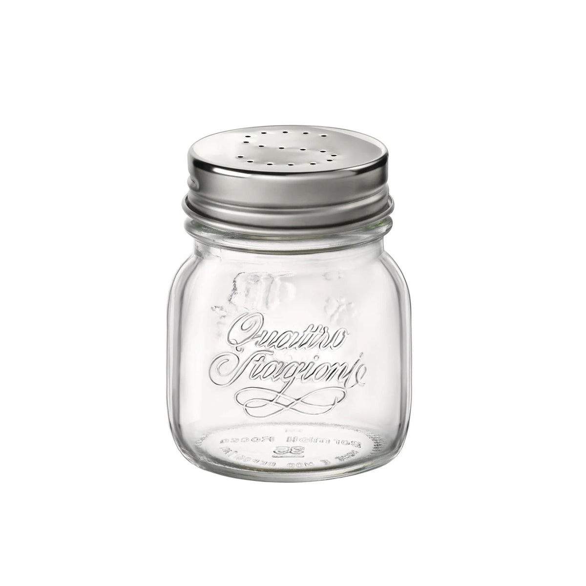 Bormioli Rocco 357760CBD021990 Quattro Stagioni Jar with Salt & Pepper Stainless Lid - Sleeve of 2, 5 oz, Clear