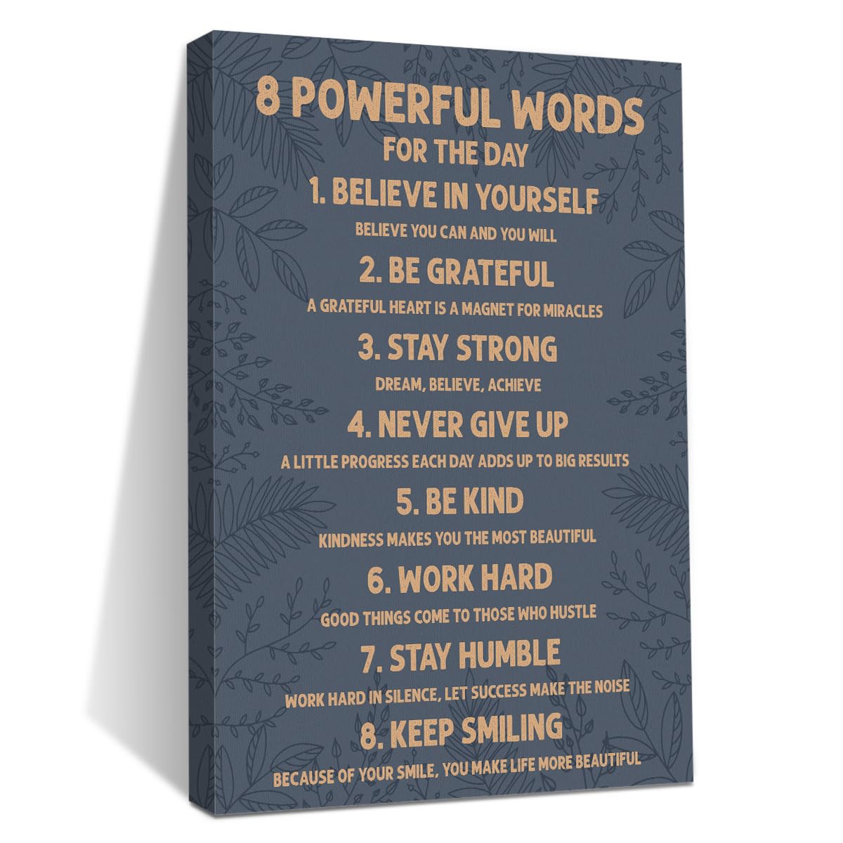 Inspirational Motivational Posters 8 Powerful Words Motivational Quotes Poster Print Phrase Wall Art Positive Quotes, Positive Affirmations Wall Art Decor for Bedroom Office Classroom Study Gym Room
