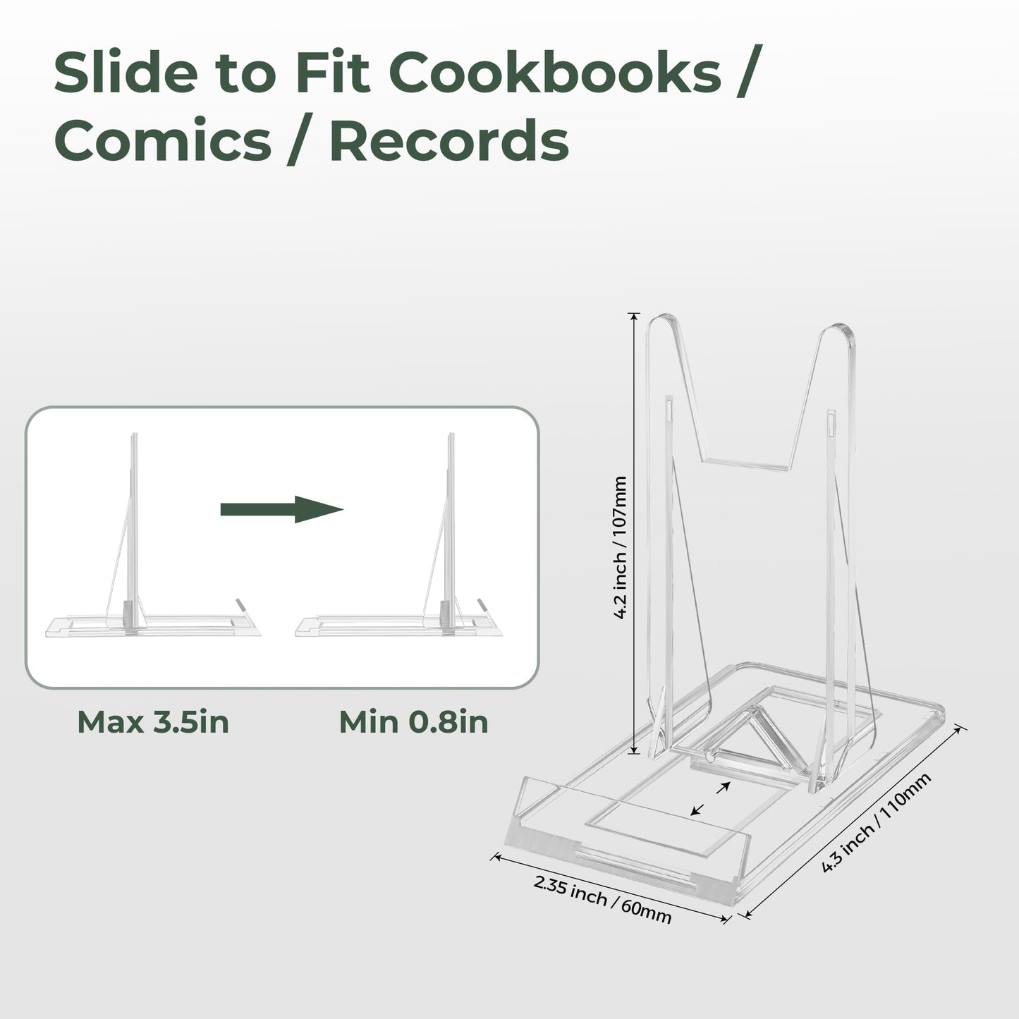 14 Pack Acrylic Book Display Stand - Adjustable Clear Easel Holder Display Collector Stand for Comic Books, CD DVD, Plates, Magazines, Postcard, Artworks, Collectibles & Home Office Decor