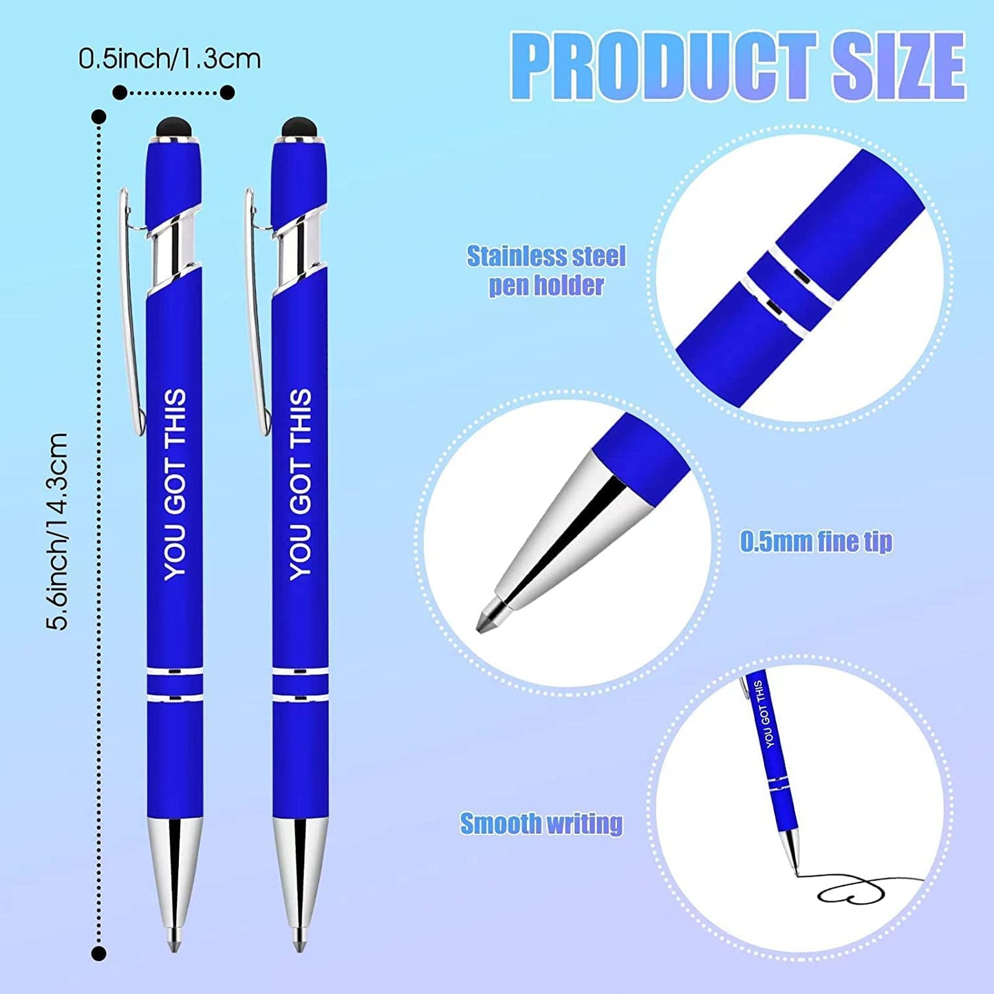 Greengines 100 PCS Inspirational Pens Bulk, Motivational Ballpoint Pen with Stylus Tip Funny Ink Pens Bulk Inspirational Gifts for Women Coworkers Office Supplies Black Ink…