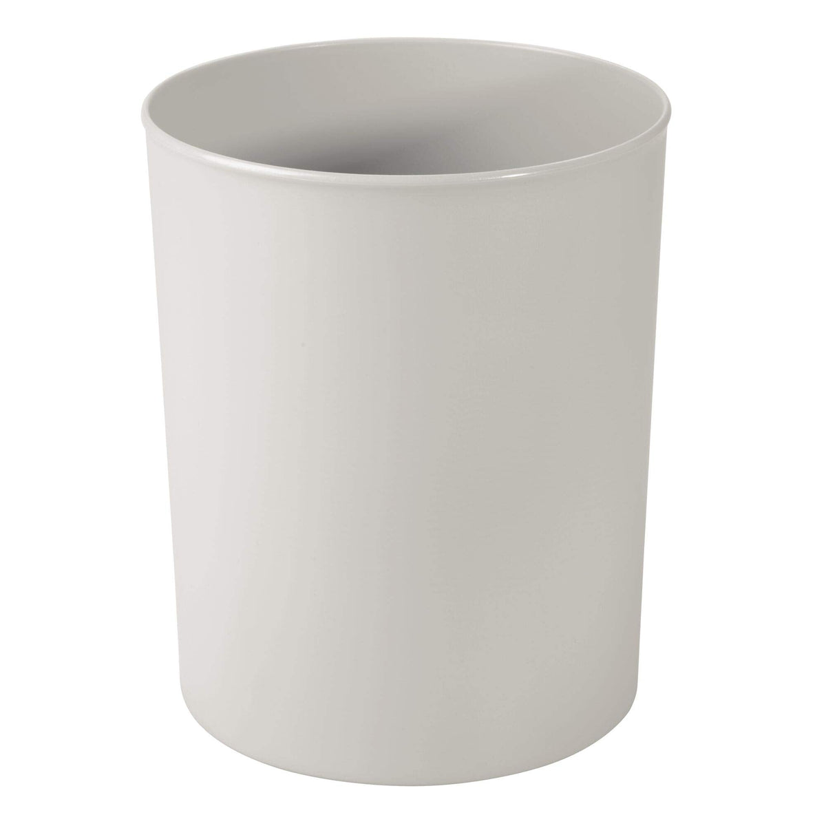 iDesign Franklin BPA-Free Plastic Round Waste Basket, 8" x 8" x 9.75", Light Gray,19802