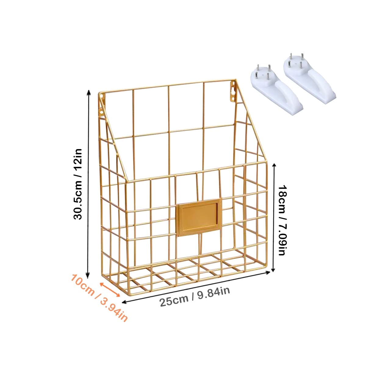 Hanging Wall File Rack 1Pack Pockets Organizer Office Hanging Magazine Rack Metal Mesh Folder Wall File Holder Wall Mount Magazine Folder Wall Mounted Organizer Holder for Office Home Work Organizing