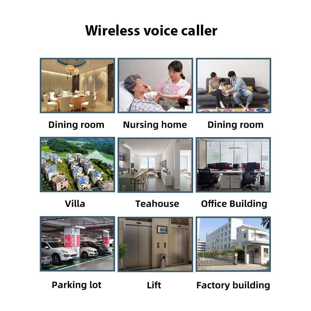 Decdeal 2 Pack Intercoms Wireless for Home, Voice Bidirectional Caller Home Ultra Long Distance Voice Interphone Elderly Caller Room to Room Communication Intercom Two Way Ringtone Call