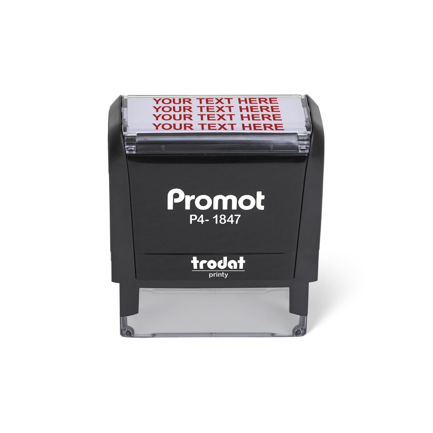 Promot Self Inking Custom Stamp - Up to 4 Lines of Personalized Text, Customized Address Stamp with Easy to Change Ink Cartridge (Medium)
