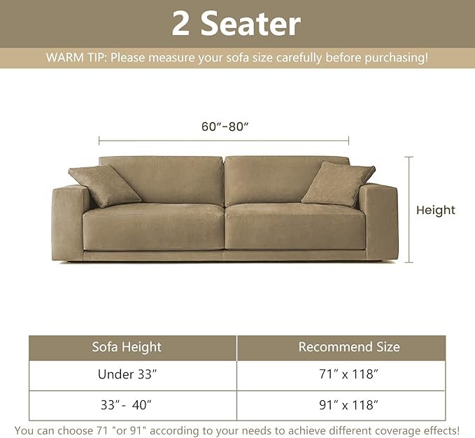 MYSKY HOME Loveseat Cover Moss Green Couch Cover Sectional Couch Covers