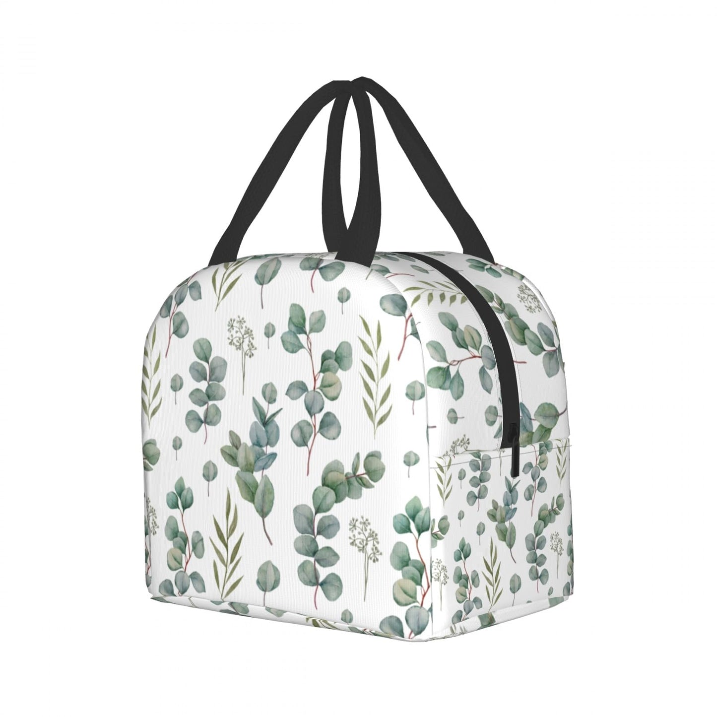 Giwawa Eucalyptus Leaves Lunch Bag Green Leaf Insulated Durable Handbag Portable Cooler Organizer Lunch Box for Work Office Travel Picnic