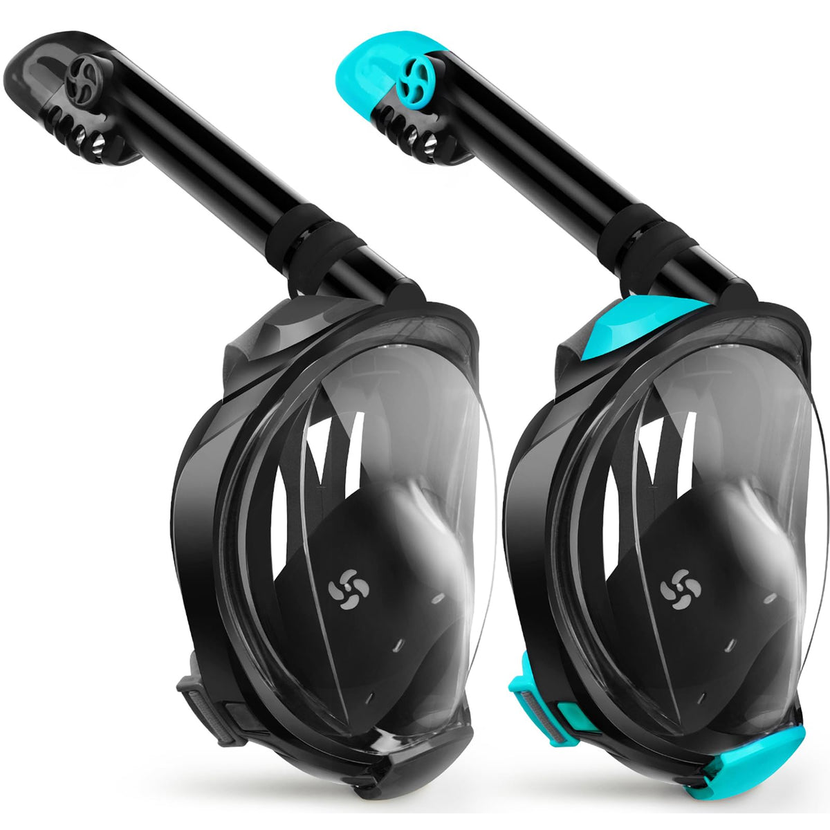 Greatever G2 Snorkeling Gear for Adults 2PCS, Full Face Snorkel Mask with Dry Top Snorkel,Anti-Leak & Anti-Fog Snorkel Mask Adult,Foldable Snorkeling Mask with Camera Mount mesh Bag