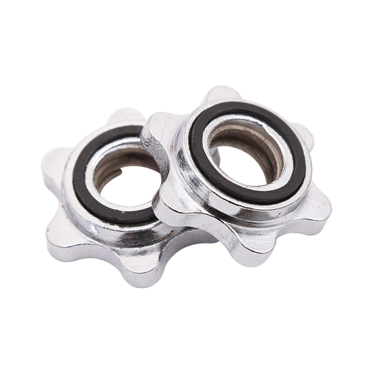 CALIDAKA 2pcs Standard Barbell Spin-Lock Collars Screw Clamps 0.91" Diameter Rubber Steel Anti-Slip Spin-Lock Collars for Dumbell Weight Lifting