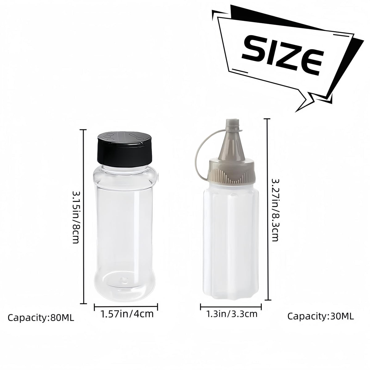 Portable Seasoning Bottle Set, Mini Plastic Spice Jar And Mini Plastic Jam Squeeze Bottle Set Suitable For Outdoor Barbecue, Camping, Kitchen Filling With Salt, Pepper, Jam And Various Seasonings
