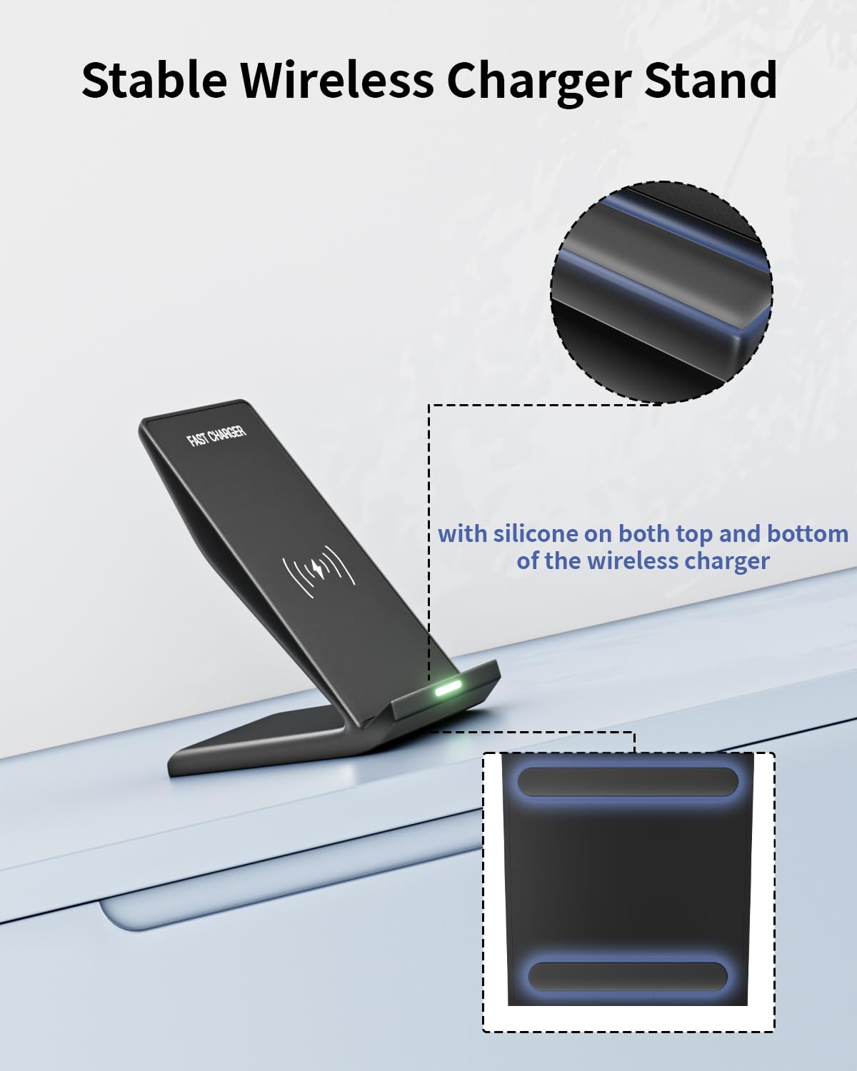 Wireless Charger Stand for Samsung,15W Max Wireless Charging Stand Desk Charging Station Android Desk Charger for Samsung S26/S25 Ultra/S24+/S23/S22/S21 FE,iPhone Air/17e/17 Pro Max/16 Pro/15/14/13/12