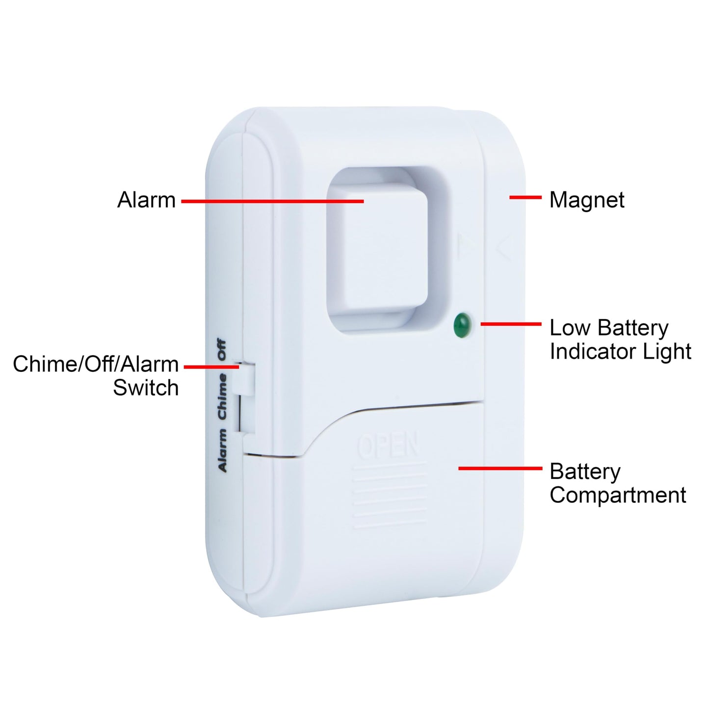 UltraPro Personal Security Window and Door Alarm, 4 Pack, DIY Protection, Burglar Alert, Wireless Chime/Alarm, Easy Installation, Home Security, Ideal for Home, Garage, Apartment and More, 45174