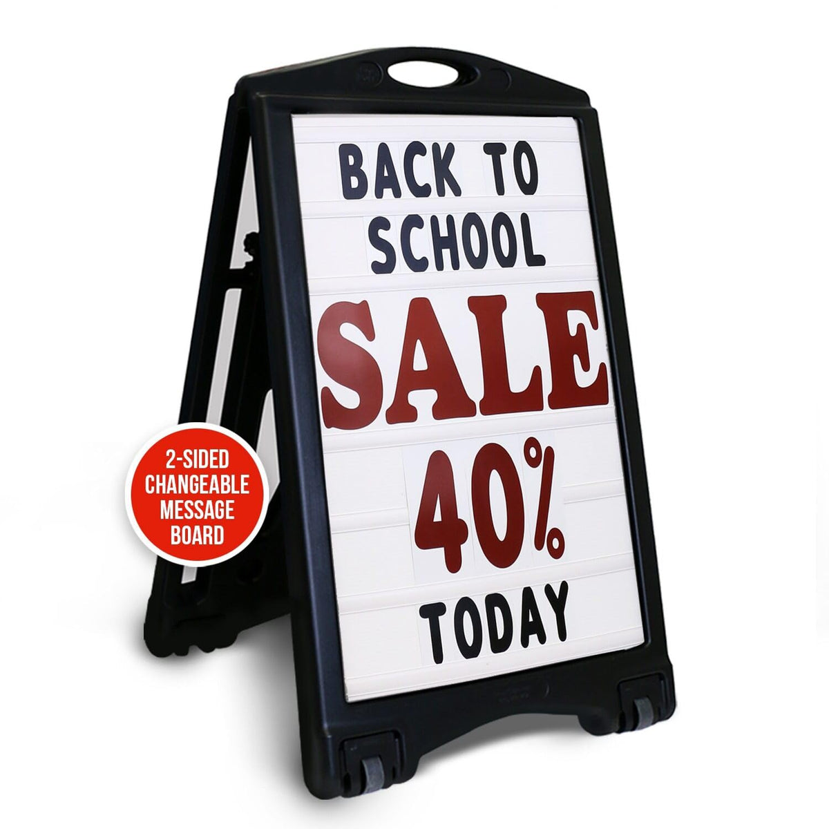 SmartSign 24"x36" Changeable Message Sign Board Sidewalk Sign, Standard Portable BigBoss & Letter Kit for Outdoor, Business, Large Black Standing Frame with Wheels, USA-Made