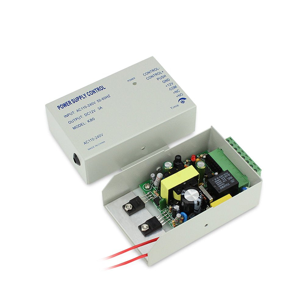 MENGQI-CONTROL Full Kits Biometric Fingerprint RFID Password Access Control Systems + 600lbs Force Electric EM Magnetic Lock +110V Power Supply+10 Cards and Key Fobs