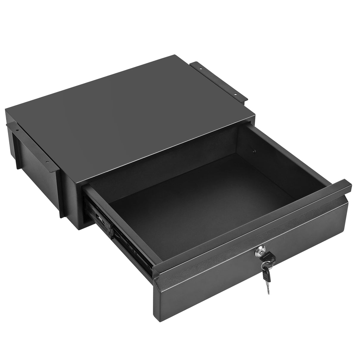 Toriexon Under Desk Drawer 15.7" x 11.8" x 4.3", Under Desk Pull Out Drawer with Lock and Keys, 4.3” & 7.5” Optional Bracket Height, Storage Organizer for Workbench with Drawers