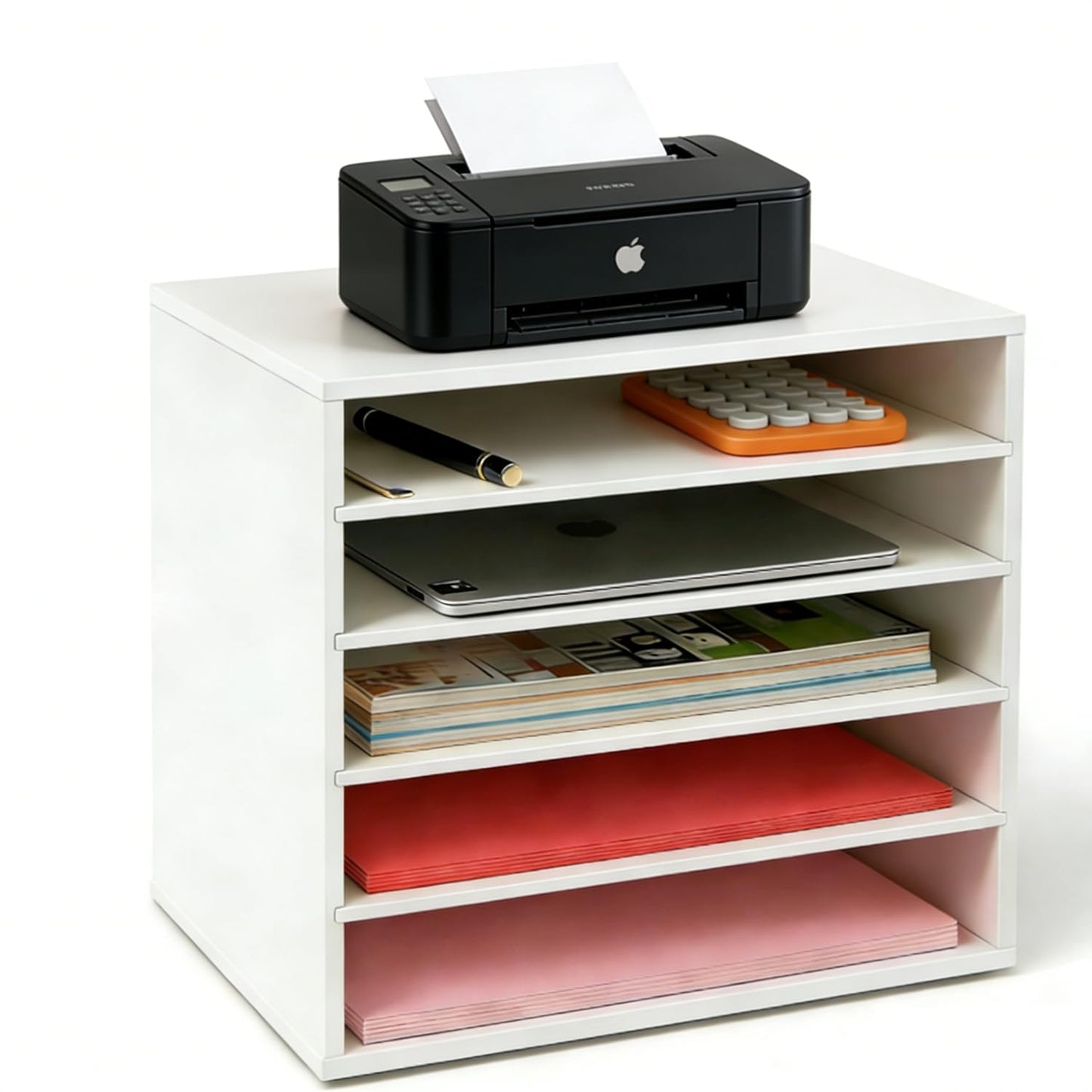 EMERIT Paper Organzier Wood Desktop Organizer Storage Letter Tray File Sorter with Adjustable Shelves for Home Office