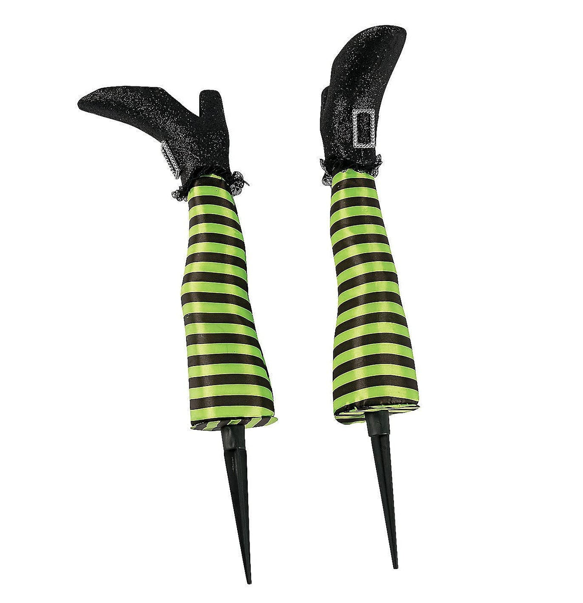 Fun Express Witch Legs Yard Stakes Halloween Decorations Outdoor - 2 Pack Crashing Witch Decor 18" Foam Stakes for Front Yard, Lawn & Garden | Funny Upside Down Witches Legs Halloween Decorations