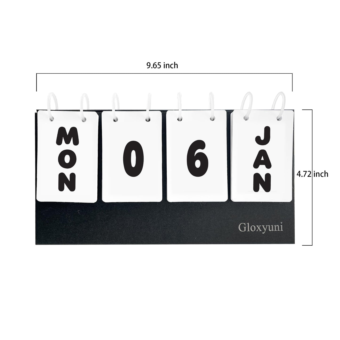 Paper vertical flip desk calendar, large-display desktop perpetual flip calendar, modern minimalist daily calendar with detachable plastic binder rings, suitable for home, office and classroom decoration, reusable year after year.