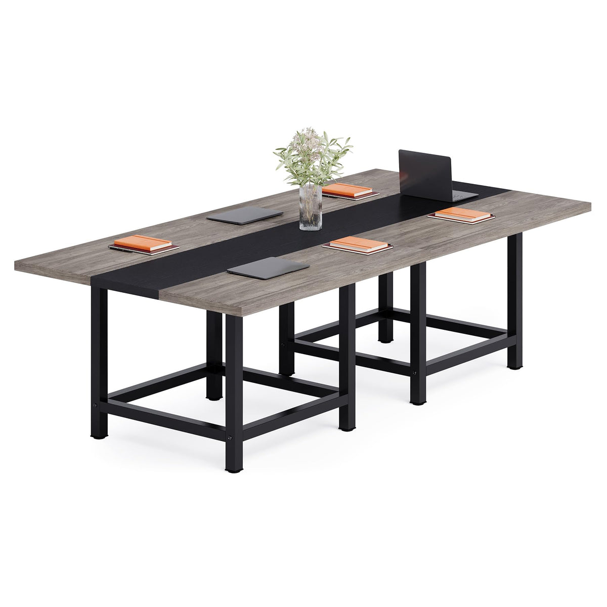 LITTLE TREE 39-Inch Square Small Conference Room Table for 4 People, Wood Computer Desk for Home Office, Small Space (Chair not Included)