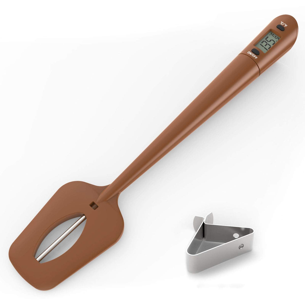 Efeng Candy Thermometer Spatula,Digital Cooking Thermometer with Pot Clip – Silicon Spatula with Meat Thermometer, Instant Read Temperature Reading for Candy,Chocolate,Grill Meat Cooking