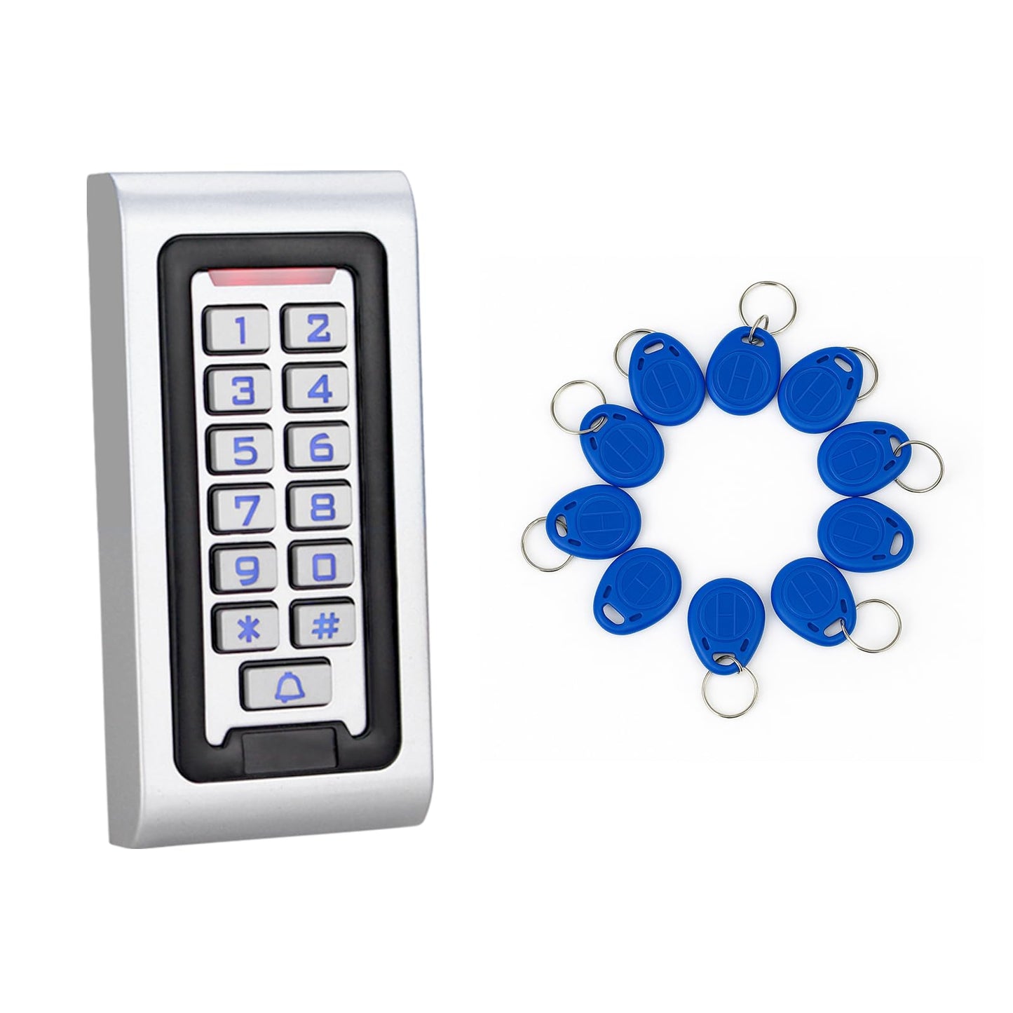 XYBkey Keyboard Door Opener Access Control Waterproof RFID Keychain Smart Door Opener Backlit Keyboard Access Control Keyboard Suitable for Office Villa Apartment Home Doo r