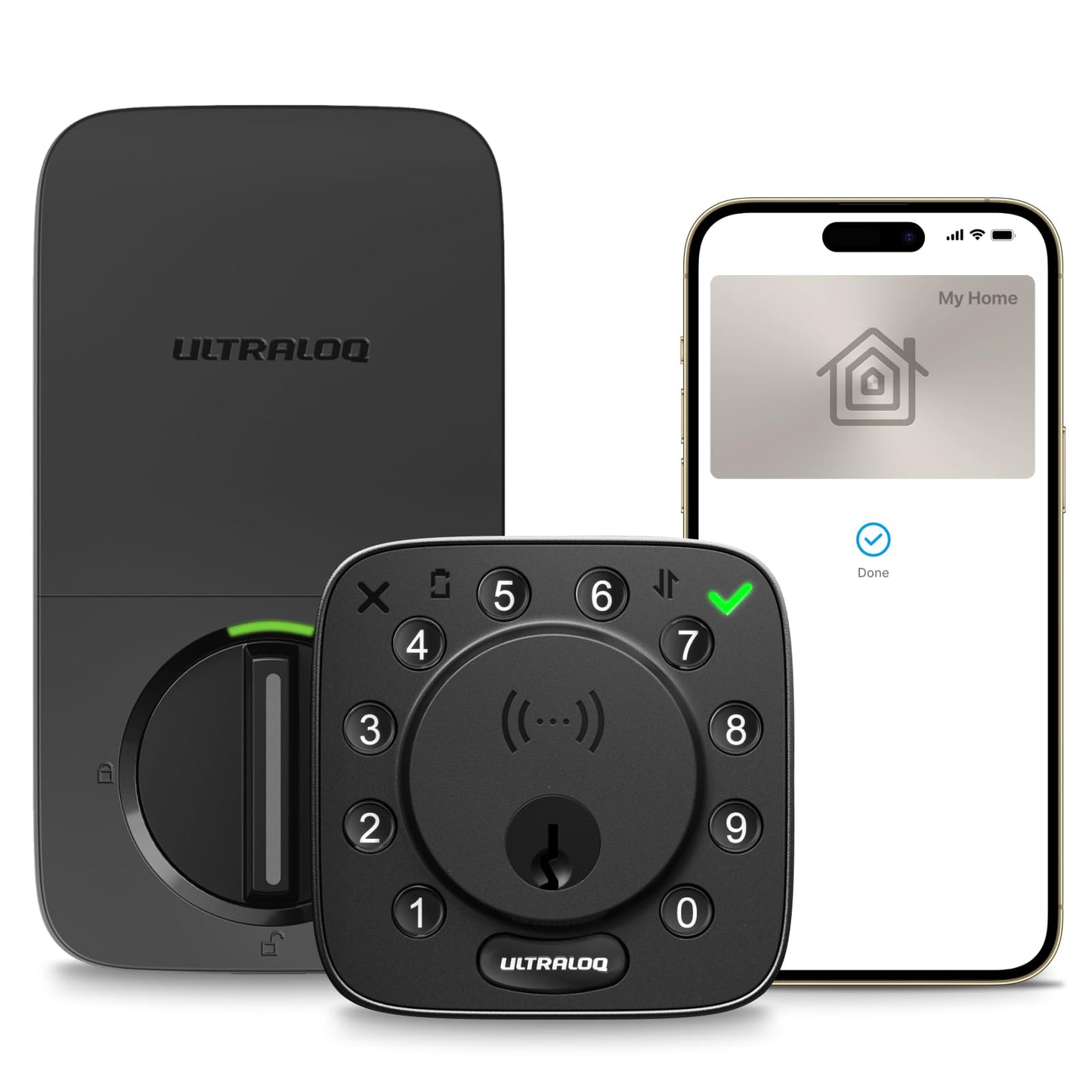 ULTRALOQ Bolt NFC Smart Lock, Tap to Unlock with Apple Home Key and Android NFC, Built-in WiFi Deadbolt, App Remote Control, Auto Lock, Works with Apple HomeKit, Alexa, Google, BHMA Certified