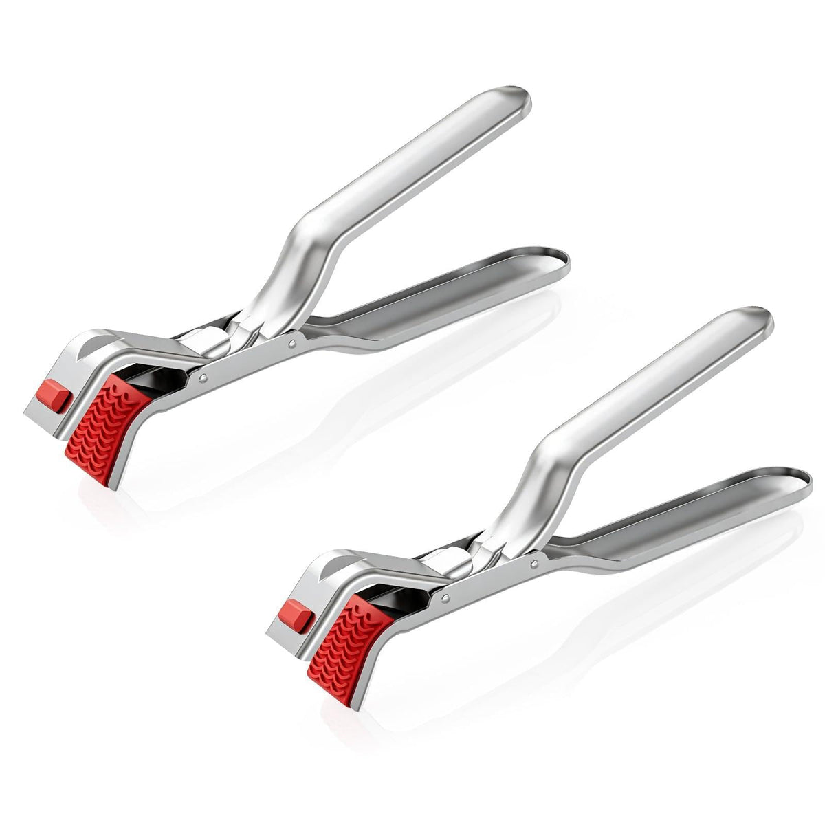Hot Plate Gripper,Anti Scald Bowl Holder Clip,Multi Function Hot Plate Gripper Clips Tongs Clamp Pot Holder,Stainless Steel Hot Plate Gripper Tongs for Microwave,Pizza Pan,Toaster,Air Fryer,Oven(2PCS)