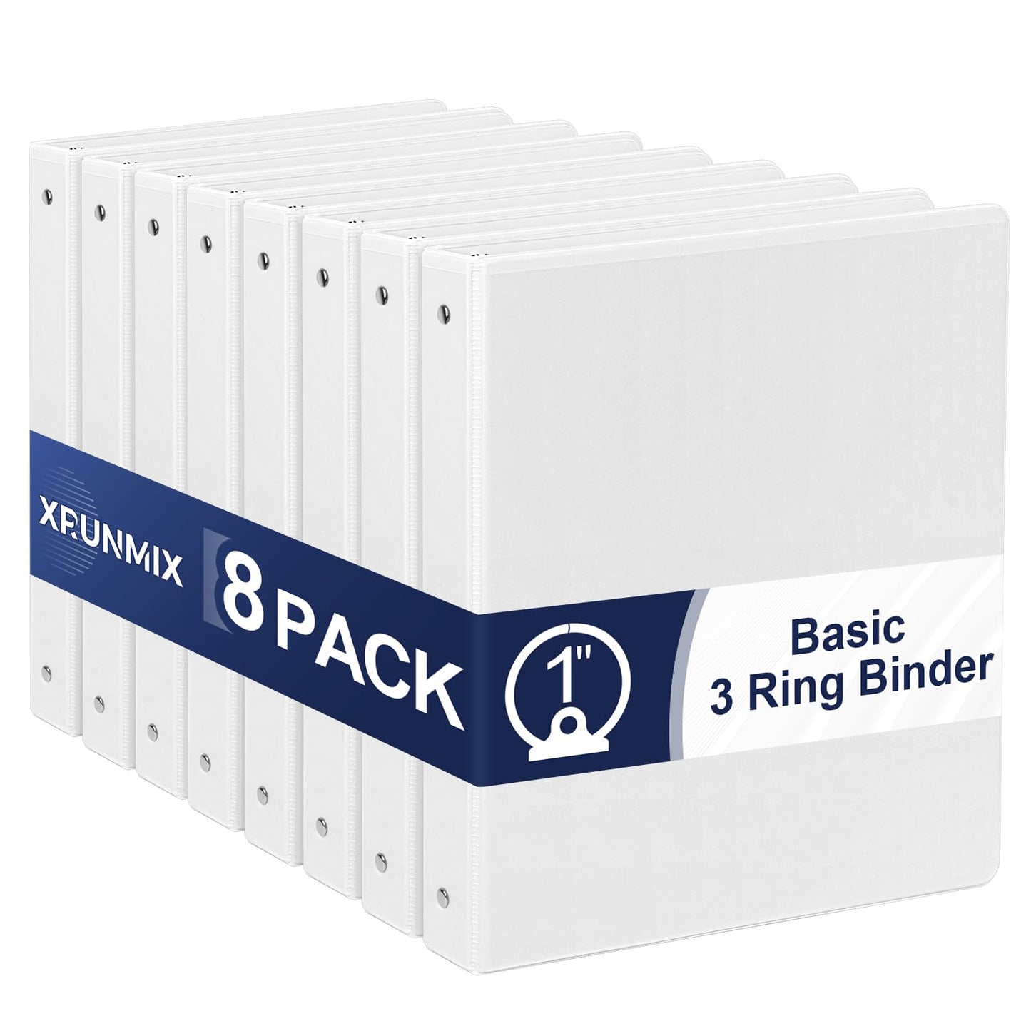 1-Inch 3-Ring-Binder with Pockets, 1'' Basic Binders 1-inch View Round Binders Holds 200 Sheets US Letter Size 8.5'' x 11'' - Bundle Packs Perfect for Home, Office, and School (1-inch)