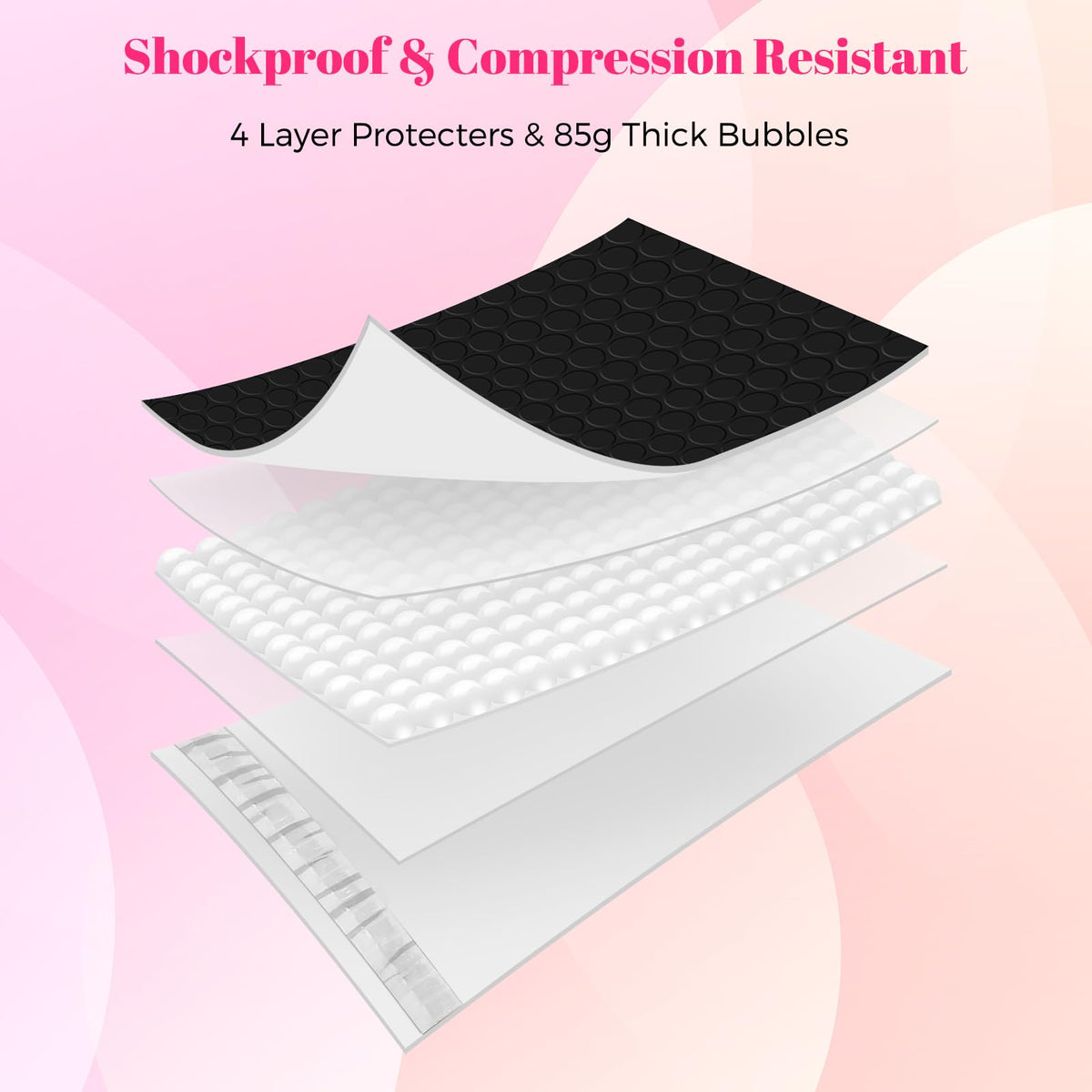 Metronic Bubble Mailer 10x13" Black 40 Pack, Poly Padded Envelopes Waterproof Shipping Bags for Clothing, Self Seal Cushioning Mailers for Shipping Books, Jewelry, Makeup Supplies