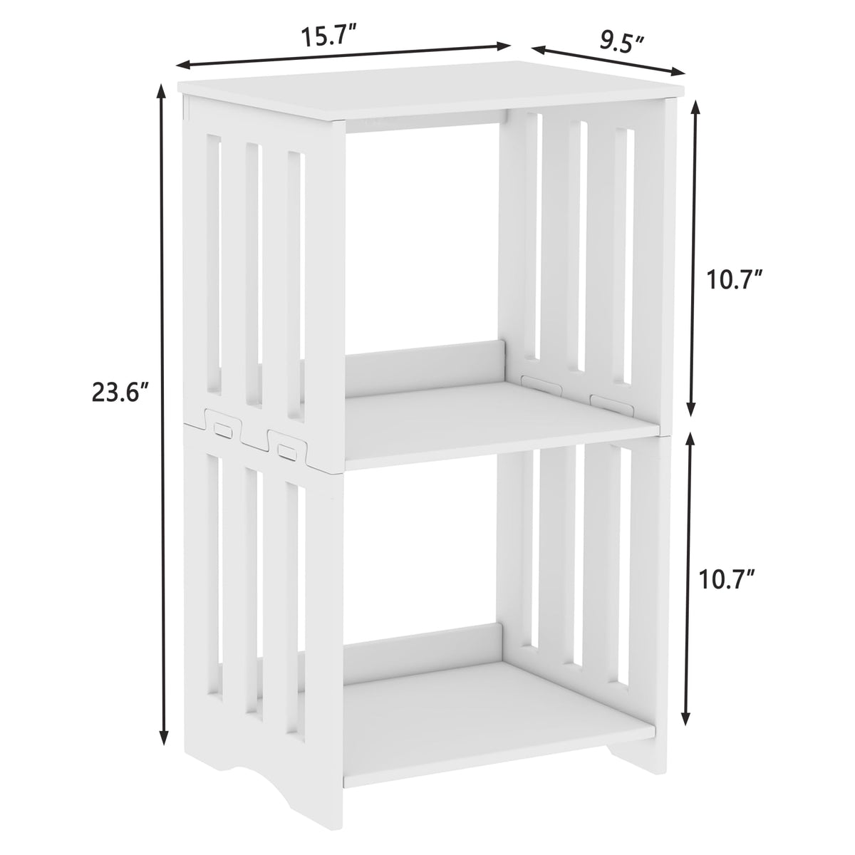 HAYOFAMY 3-Tier End Table Nightstand White, Narrow Side Table with Storage Shelf, Small Bookshelf Bedside Table for Bedroom, Living Room, Office, Bathroom