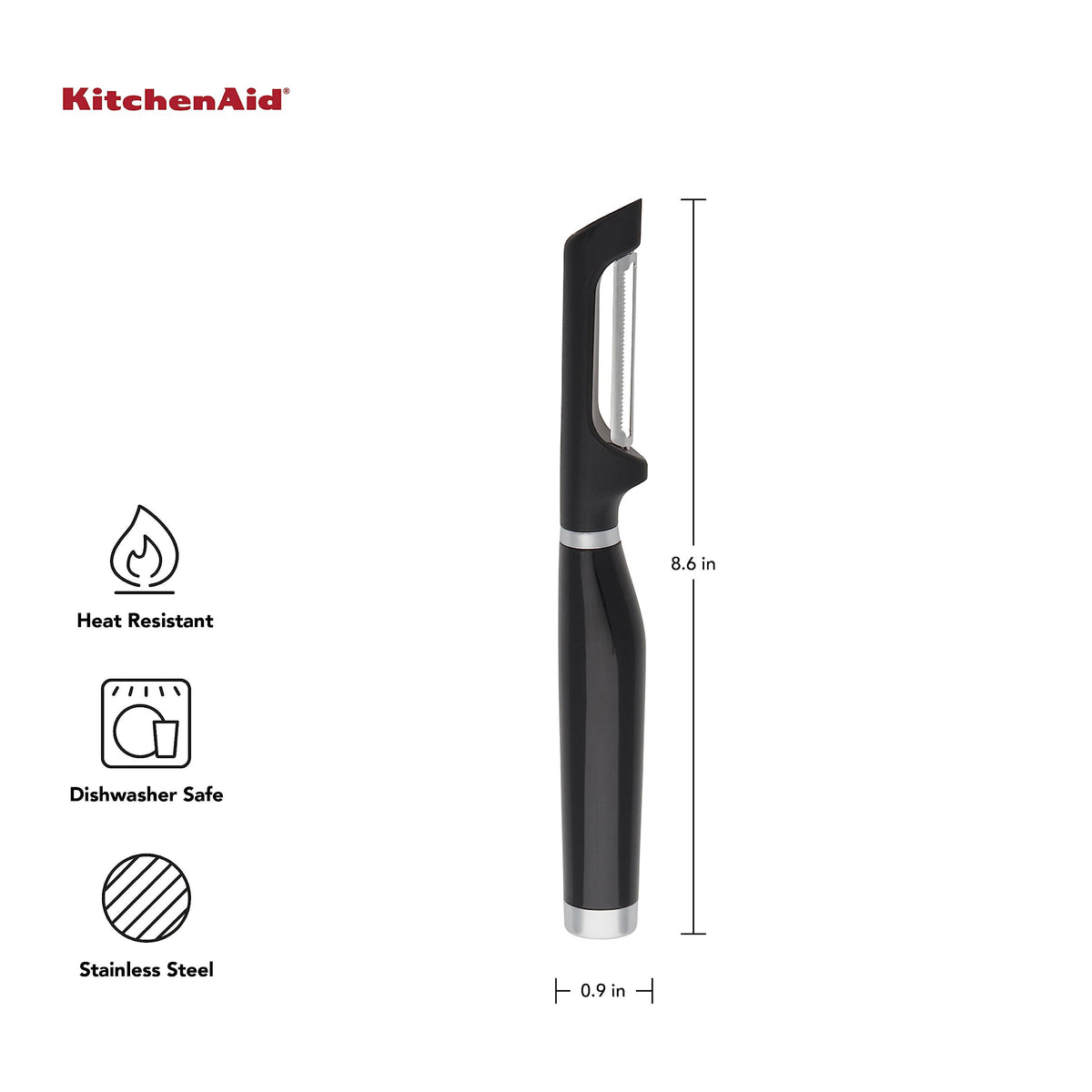 KitchenAid Classic Euro Peeler, 8.6 inches, Black