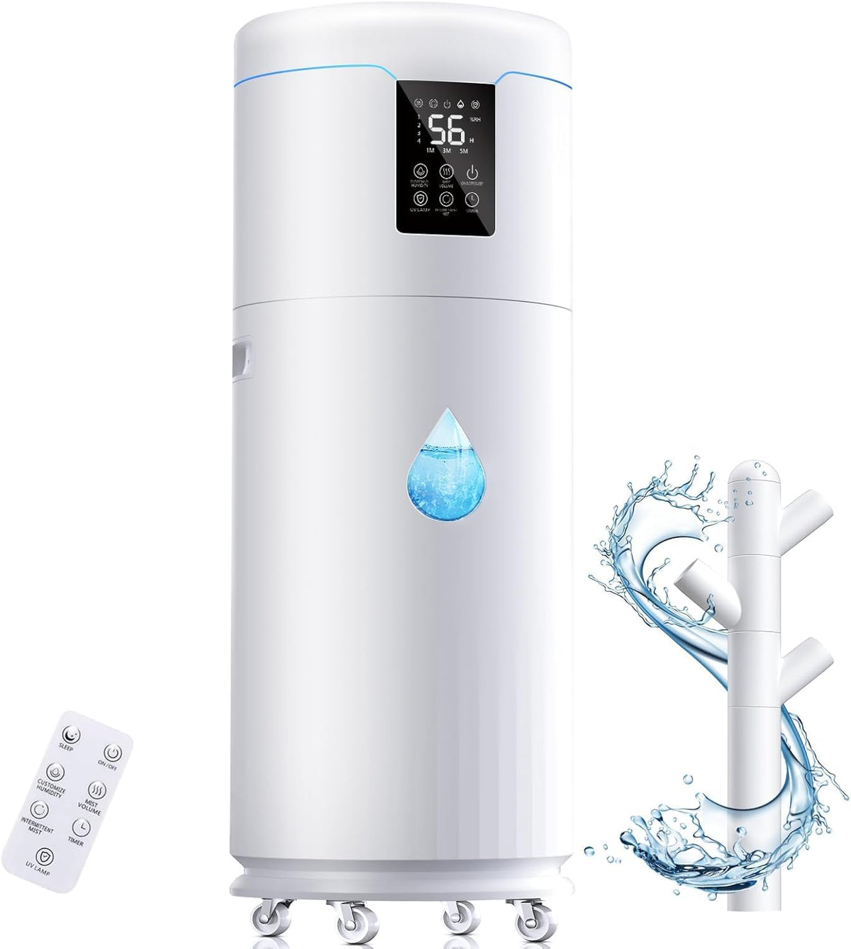 17L/4.5Gal Large Humidifiers for Bedroom 2000 sq ft, Quiet Humidifiers for Large Room, Floor Humidifier with 4 Mist Mode & Extension Tube for Home Whole House School Office Commercial Plants