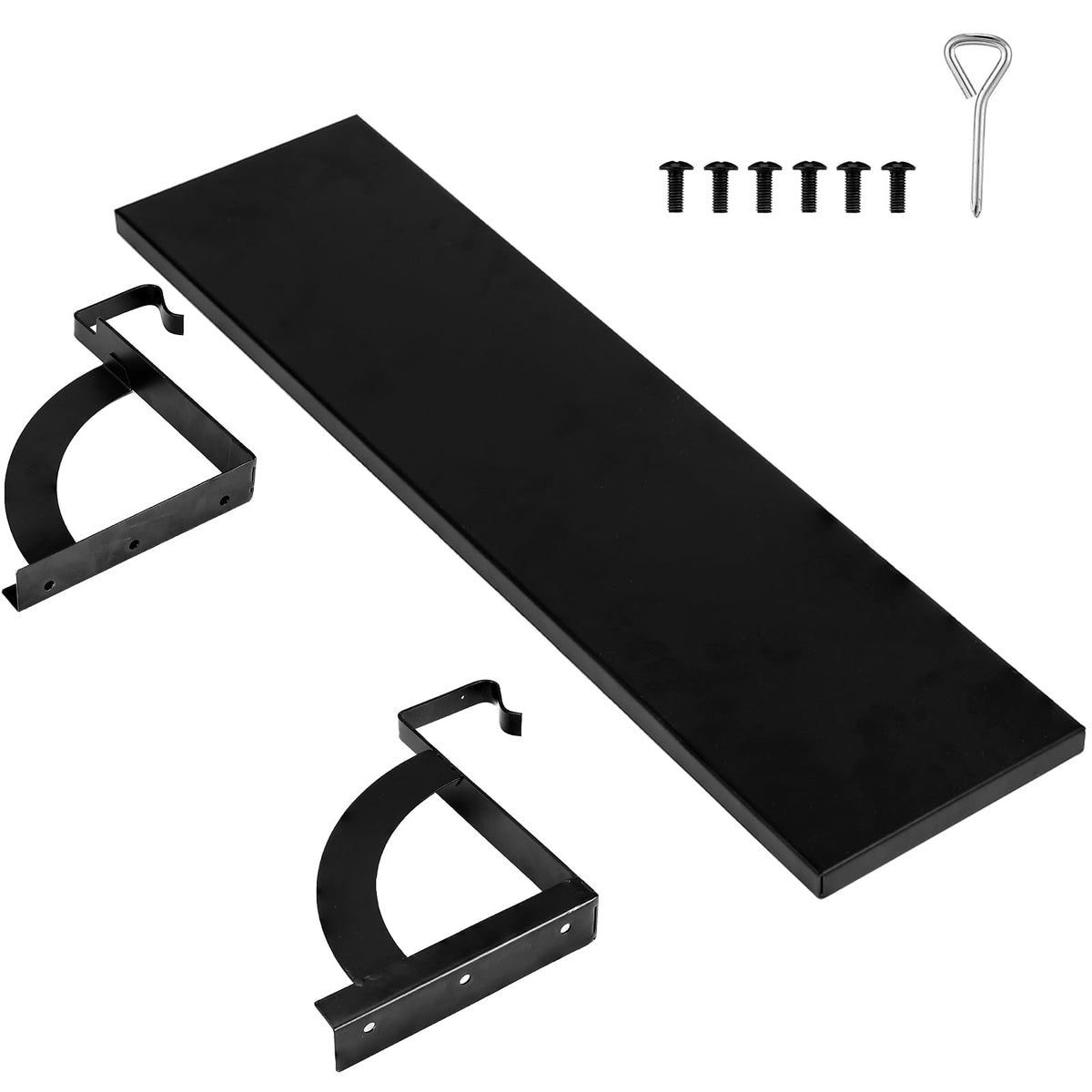 Tandefio Office Cubicle Shelf 24" Hanging Cubicle Storage Organizer File Hanging Shelf Accessories Storage Organizer Bookshelf with Hooks for Home Desk, Black