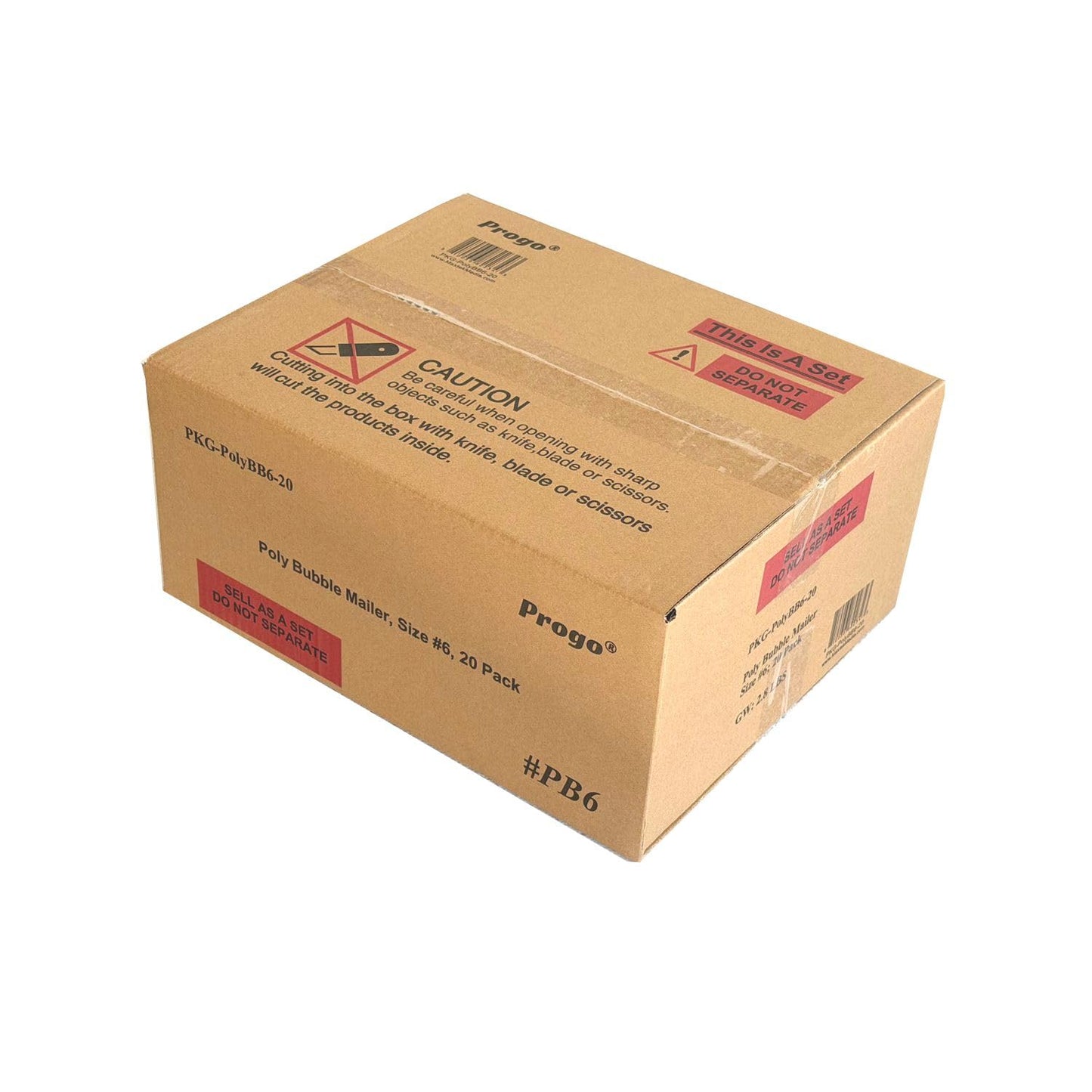 Progo 20 ct #6 Large Poly Bubble Mailers 12.5x18 Inch Bubble Lined Cushioned Poly Mailer. Tear-proof, Water-resistant and Postage-saving Lightweight Shipping Padded Envelopes/Bags.