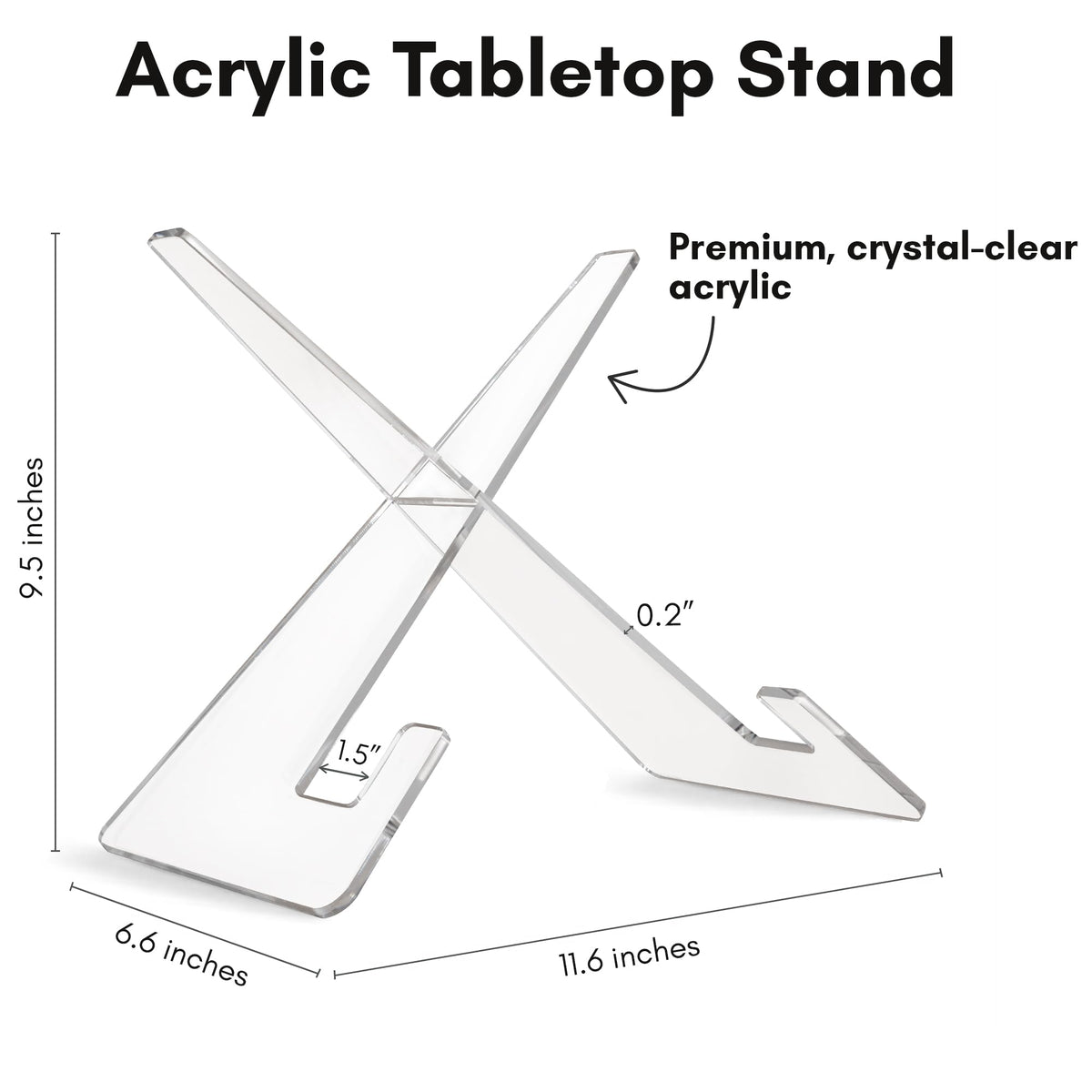 Americanflat Acrylic Easel Stand - 10" Tabletop Easel and Plate Stand - Lightweight Display Holders for Photos, Cards, Frames, Books, Magazines, Albums - Home or Office Decor