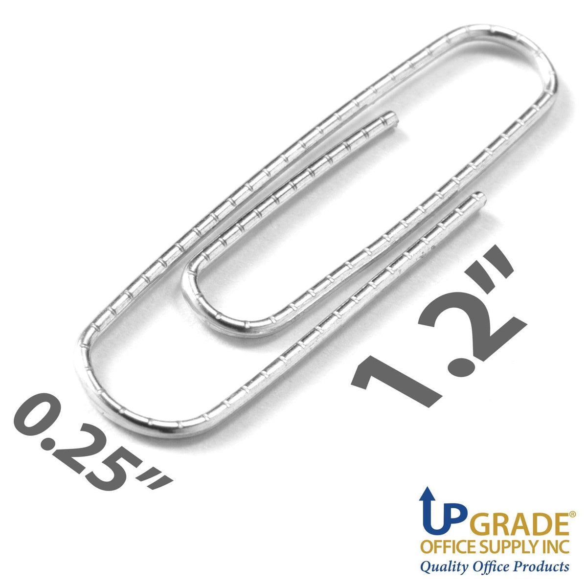 Upgrade Office Supply No. 1 Non Skid Paper Clips, 1.2 Inch, 3000 Count (30 Boxes of 100), Silver, Made in USA