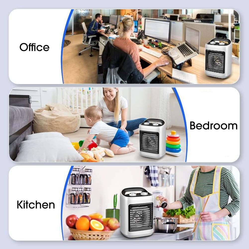 Portable Air Conditioners, Personal Evaporative Air Cooler with 6 Wind Speeds Small Air Conditioner Fan, Desktop Cooling Fan for Room, Office, Bedroom, Camping