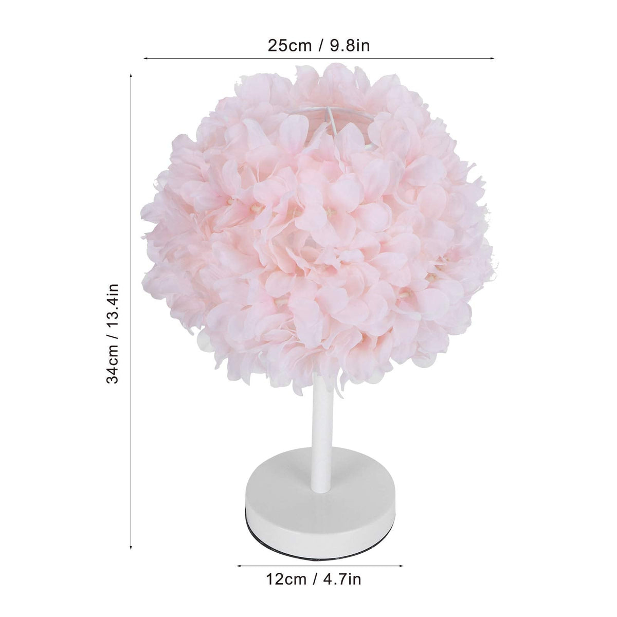 Table Lamp, Flower Table Lamp Bedside Bedroom Desktop Nightstand Decoration Supplies Light Pink, for Study Rooms, Bedrooms, Restaurants, Hotel Rooms(US Plug 110 220V)