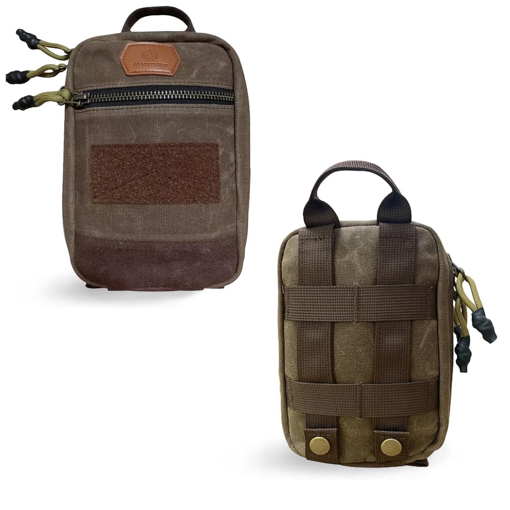 Roaring Fire Smolder Waxed Canvas Organizer - Tactical Molle Admin Pouch, EDC Tool Organizer with YKK Zippers, Molle Organizer Pouch for Everyday Carry Tool for Outdoor, Tactical, Survival