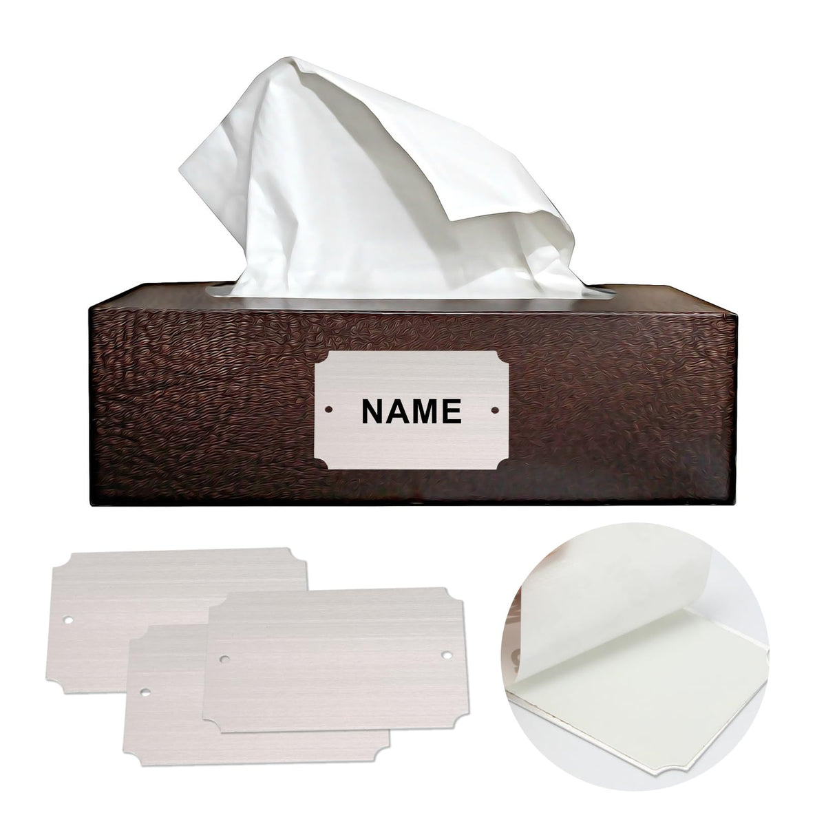 20 Pcs Name Plates Laser Engraved, Plaques Personalized Engraved, Solid Metal Plate, Name Plate for Desk, Personalized Plaque Blank, Custom Name Tag, Laser Engraving Blanks (2'' X 3'') (Silver)