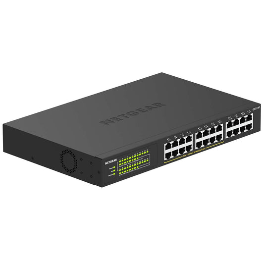 NETGEAR 24 Port PoE Switch Unmanaged – 24 Port PoE Gigabit Switch with 16 PoE+ Ports (190W), Desktop or Rackmount (GS324P)