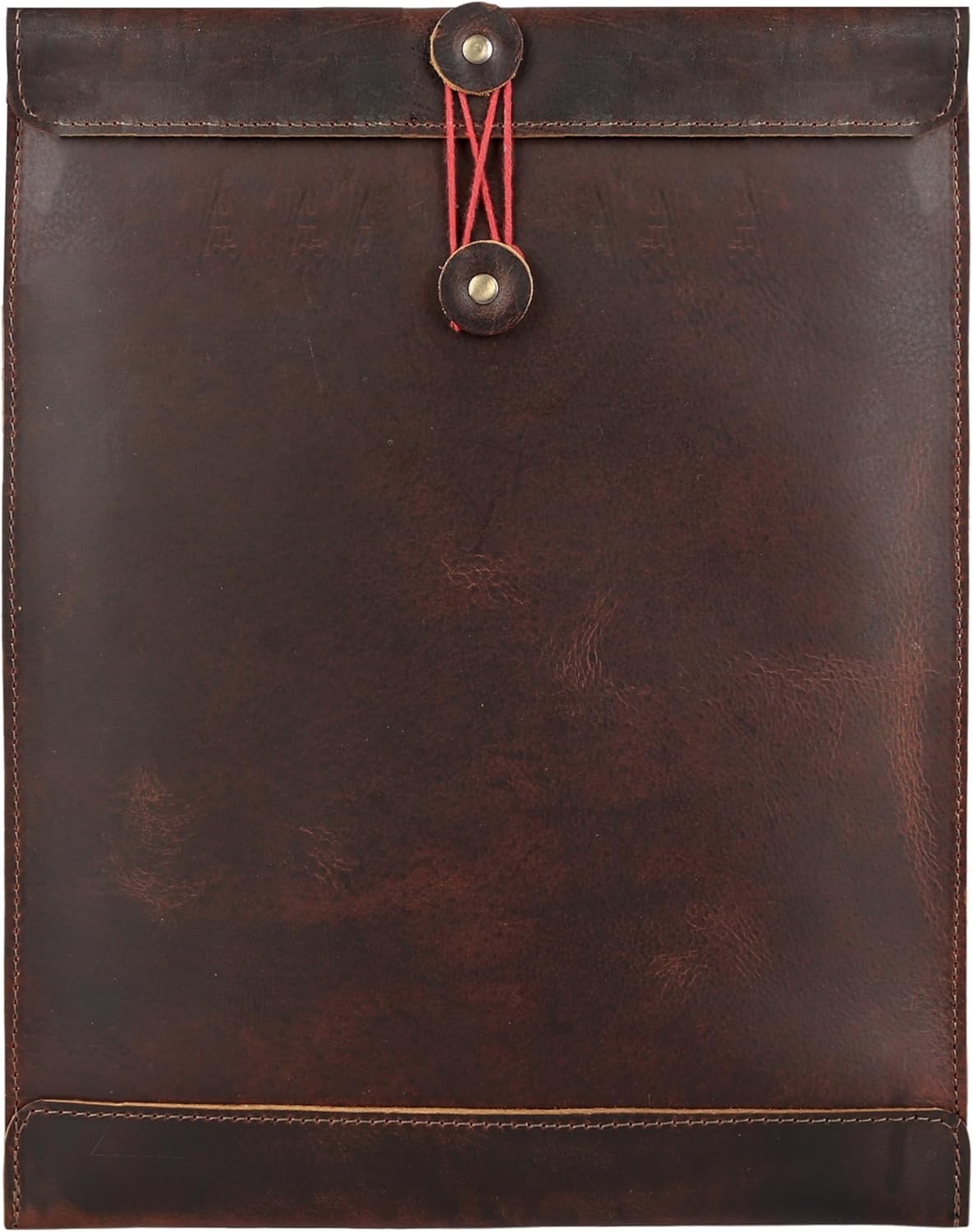 Leather Mailing Envelope Document Holder, Leather Portfolio Binder,A4 Letter Size Filing Folder,Gummed Folder Case Vertical Protector, Office Padfolio, Handmade Desk Accessories (Bourbon Brown)