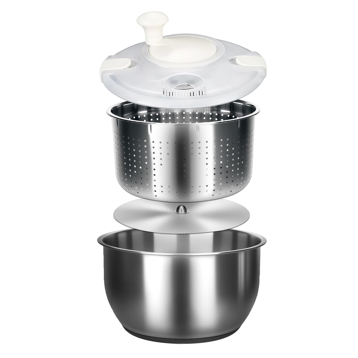 Zypilatsry 6L-Stainless Steel Salad Rotator, Vegetable Dishwasher,Lettuce Cleaner and Dryer, Kitchen Strainers.